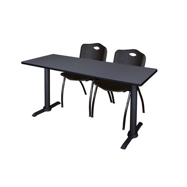 Cain Rectangle Tables > Training Tables > Cain Training Table & Chair Sets, 66 W, 24 L, 29 H, Grey MTRCT6624GY47BK - main